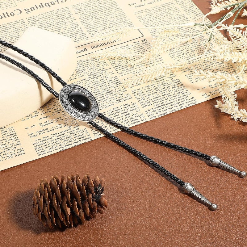 ElevateTech Bolo Tie for Men Round Shape Western Cowboy Bola Bolero Tie Supplies Necklace Accessories Western Jewelry - Image 3